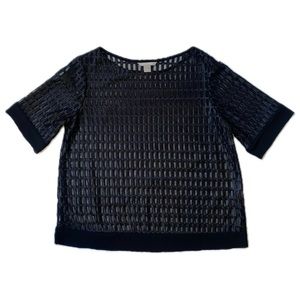 Banana Republic. Black Sheer Short Sleeve Top. Size Small 🖤